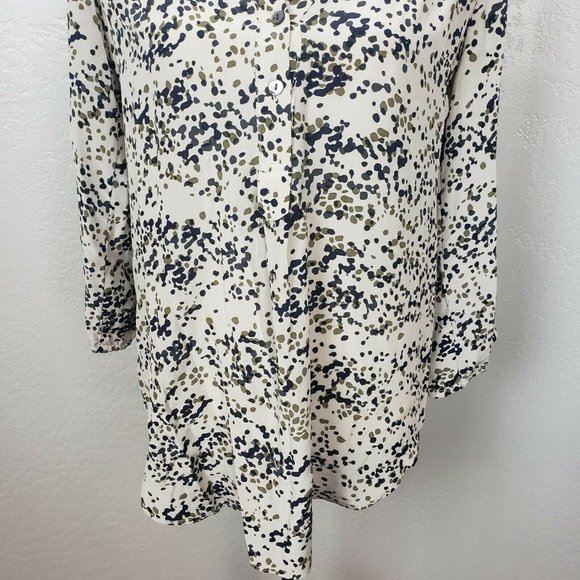 Amour Vert 100% Silk Tunic Top High Low Popover - Picture 4 of 8